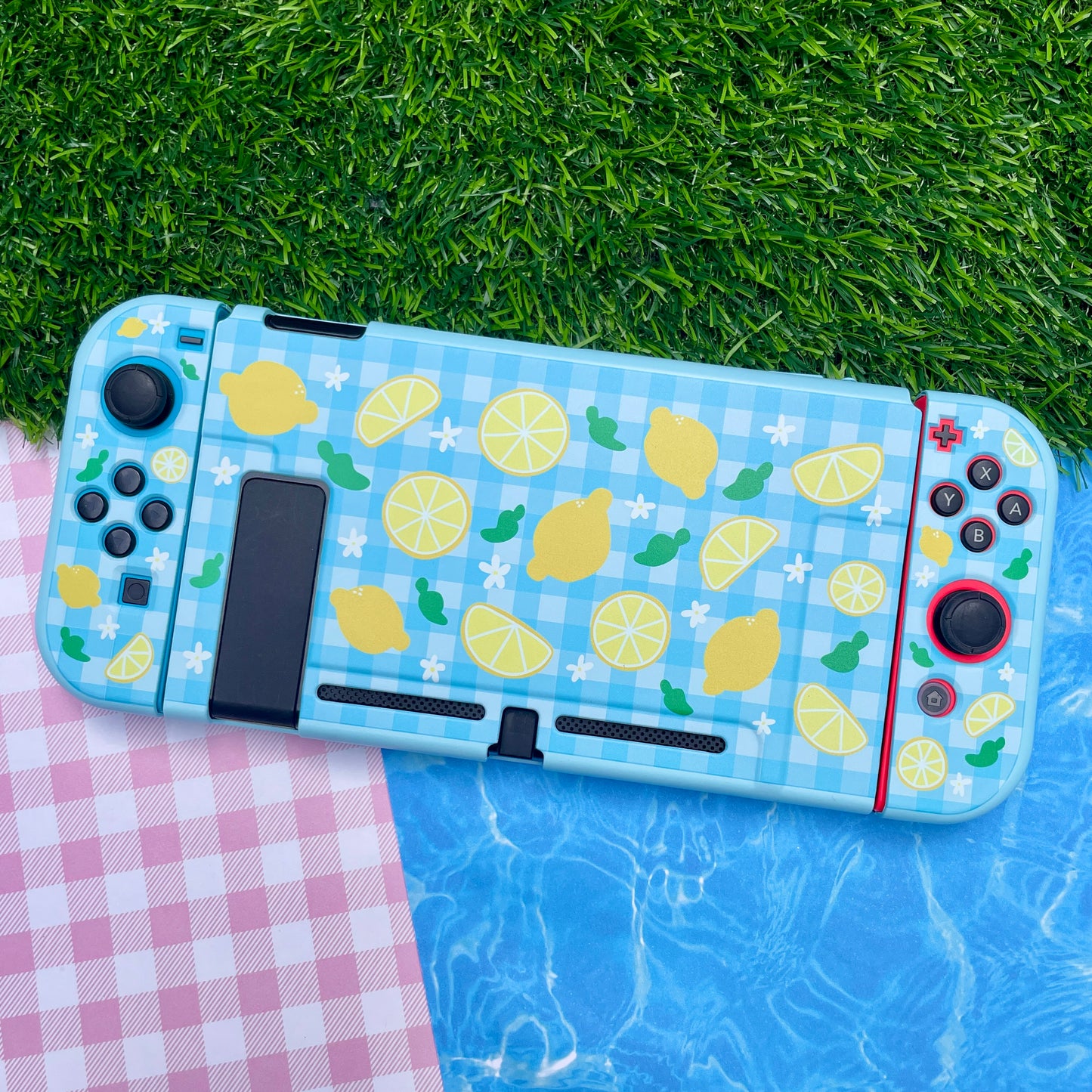 Lemon Gingham Hard Nintendo Switch Case