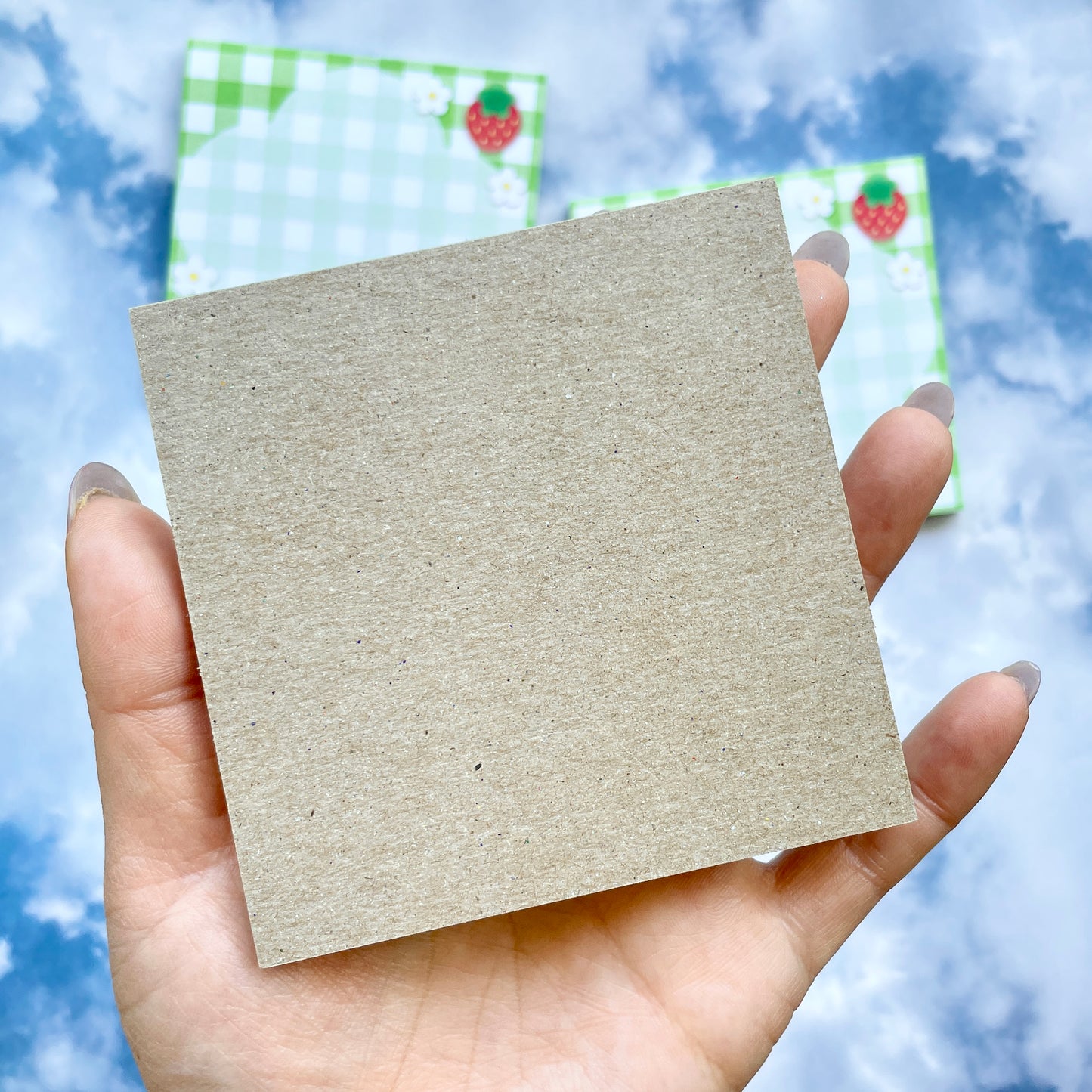 Strawberry Gingham Square Memo Pad image 4