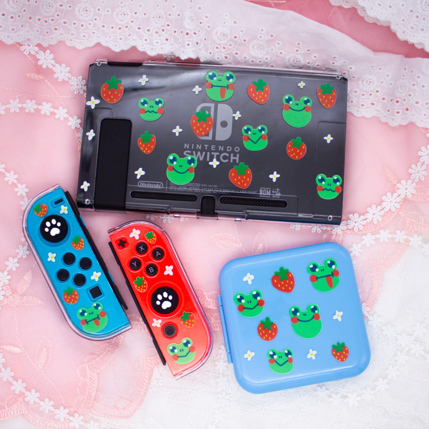 Strawberry Frog Clear Nintendo Switch Case image 5
