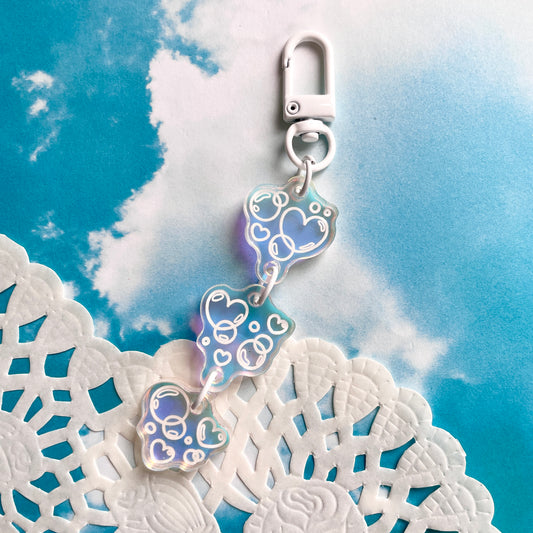 Heart Bubble Linked Keychain image 0