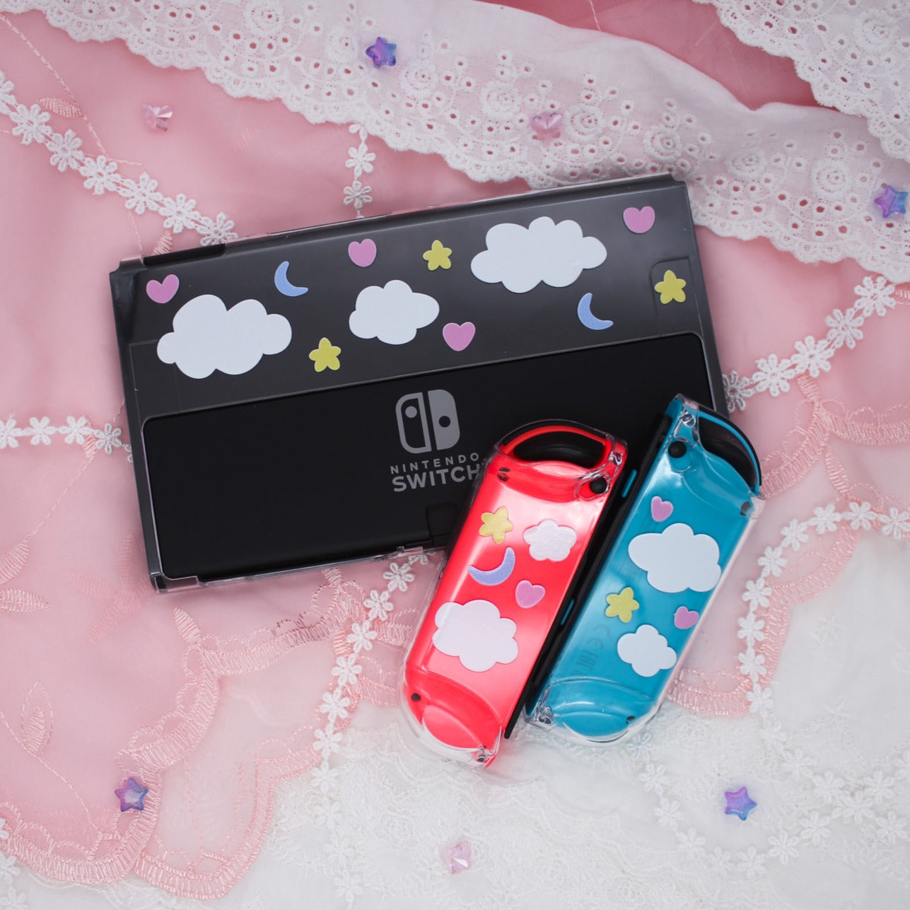 Dreamy Cloud Clear Nintendo Switch OLED Case image 6