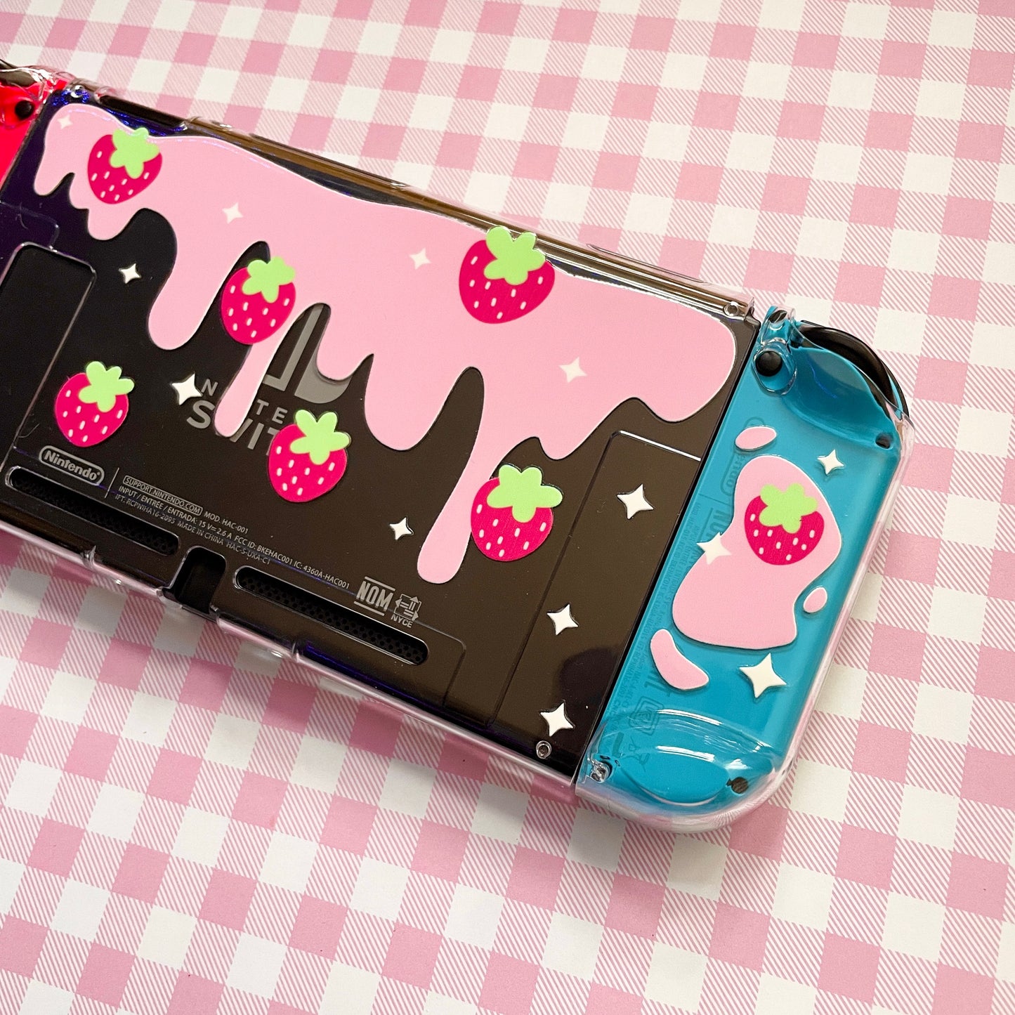 Strawberry Milk Clear Nintendo Switch Case image 6