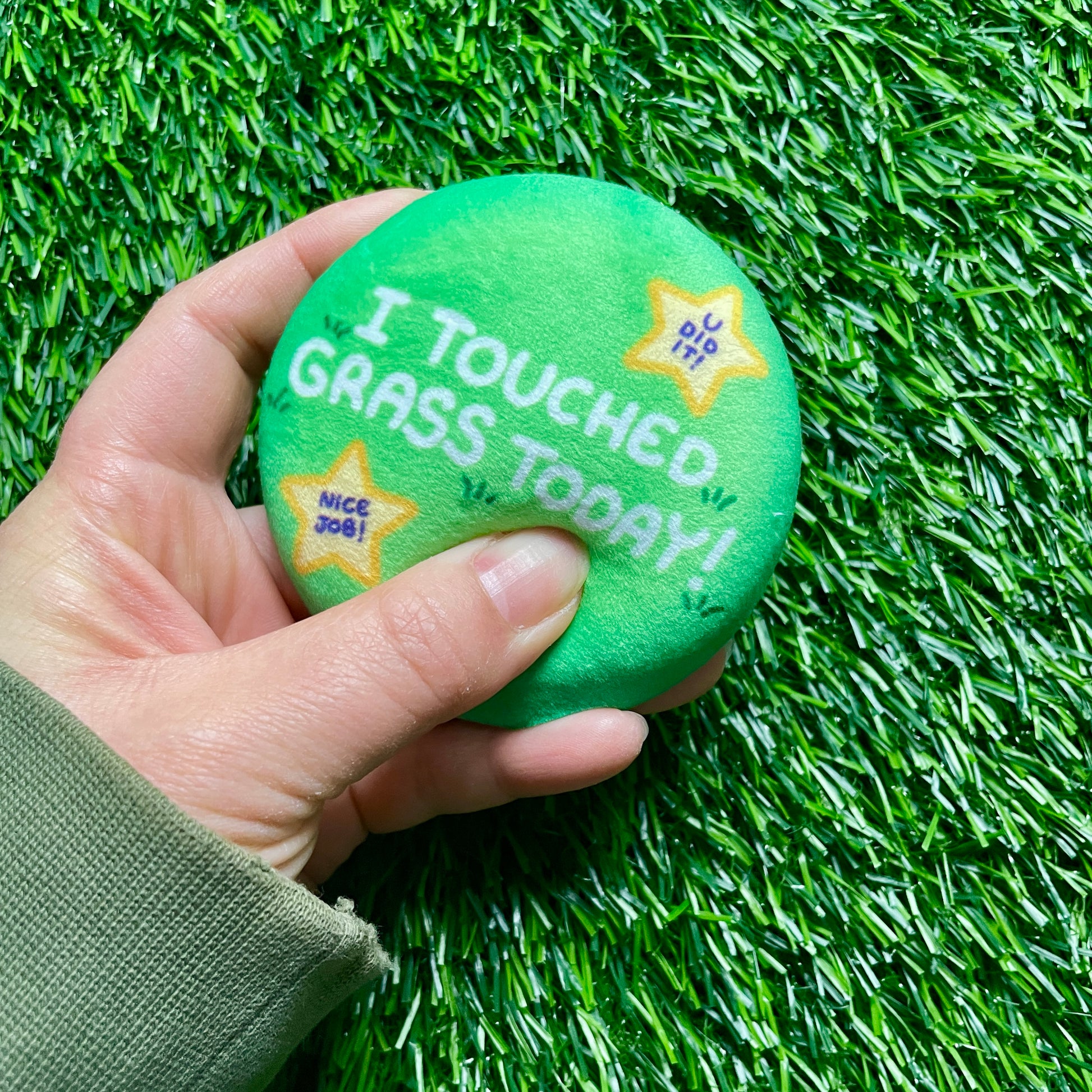I Touched Grass Today Squishy Plush Button image 4