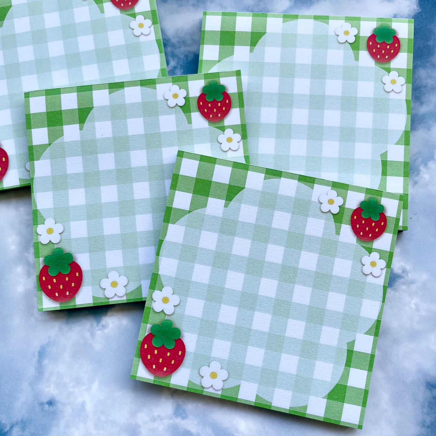 Strawberry Gingham Square Memo Pad image 2