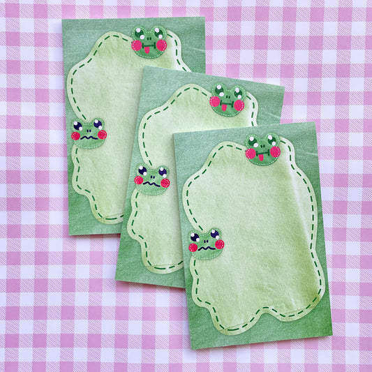 Fabric Frogs Memo Pad image 0