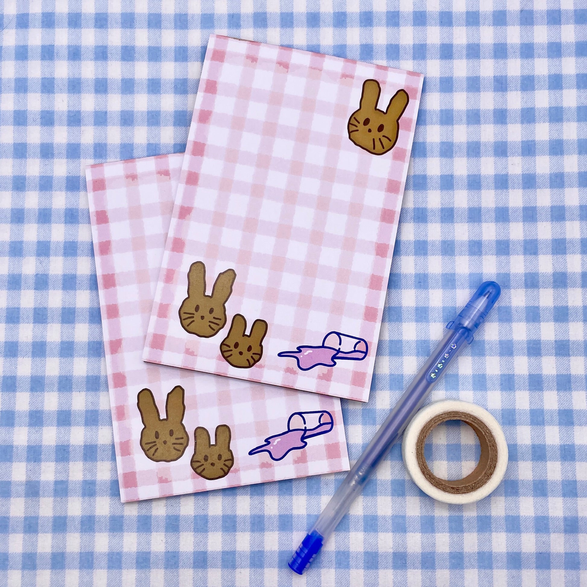Gingham Bunny Cookie Memo Pad image 2