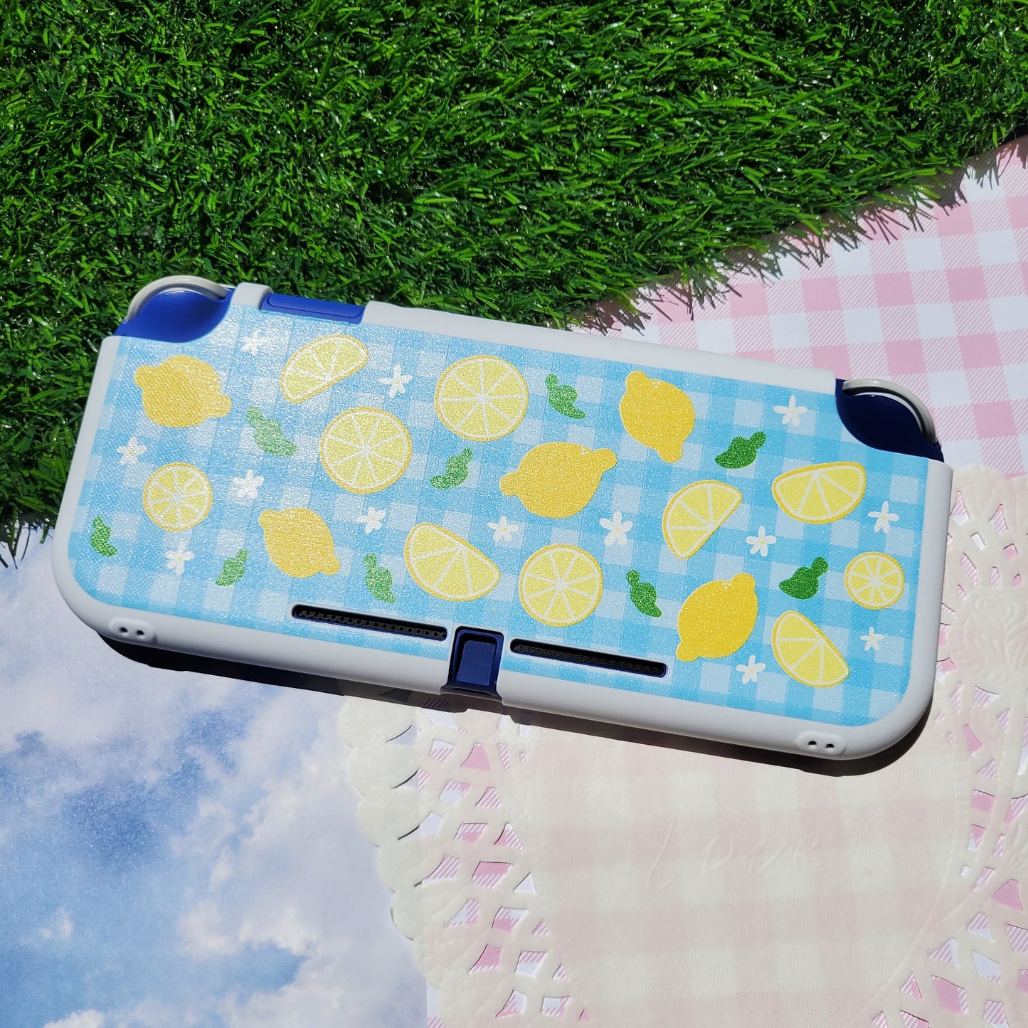 Lemon Gingham Nintendo Switch Lite Case
