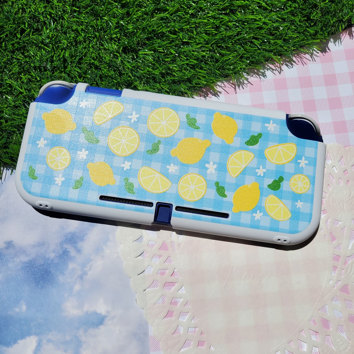 Lemon Gingham Nintendo Switch Lite Case