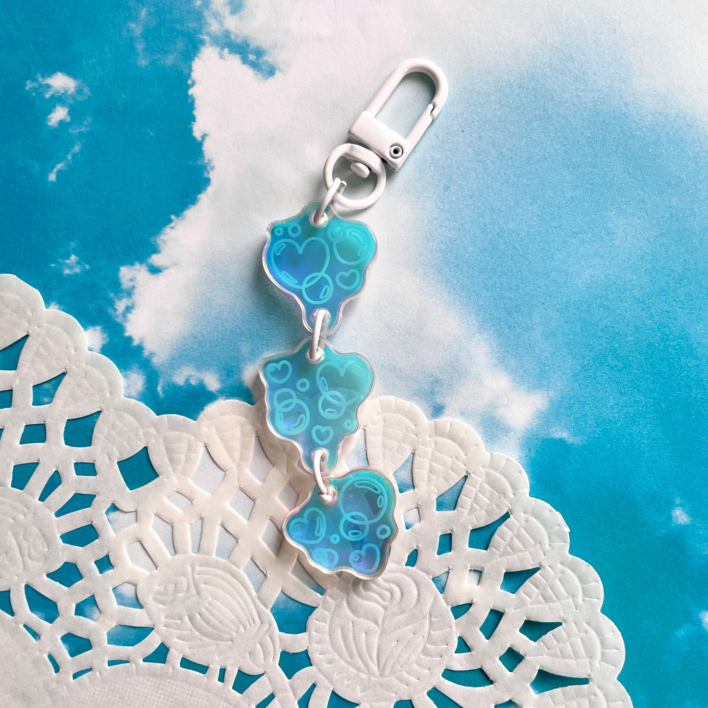 Heart Bubble Linked Keychain image 1