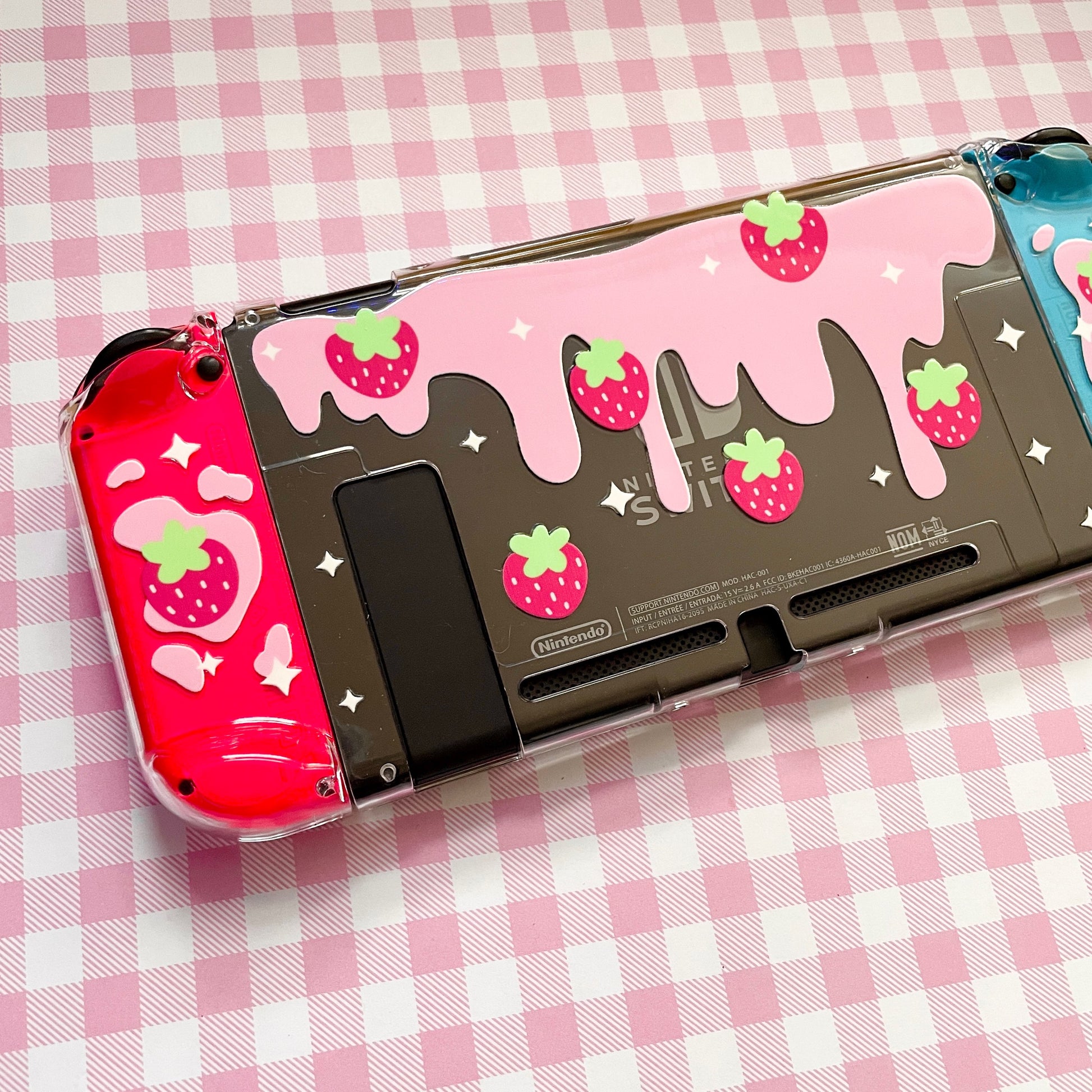 Strawberry Milk Clear Nintendo Switch Case image 5
