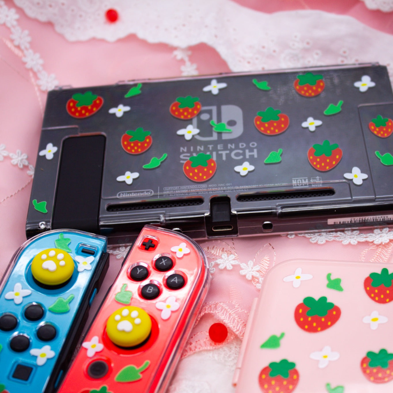 Strawberry Clear Nintendo Switch Case image 5