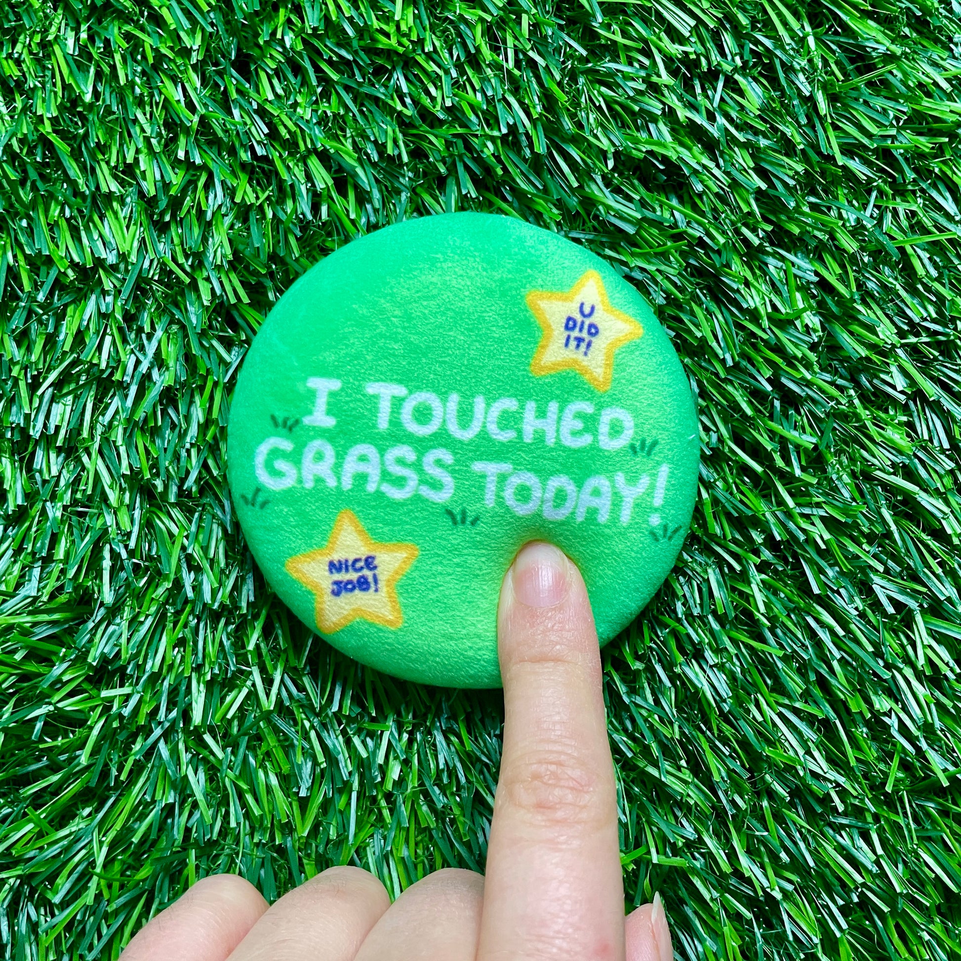 I Touched Grass Today Squishy Plush Button image 6