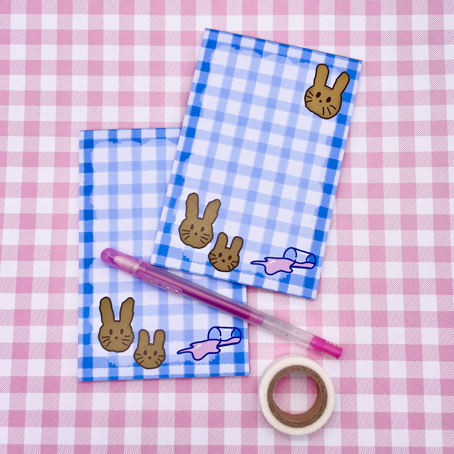 Gingham Bunny Cookie Memo Pad image 1