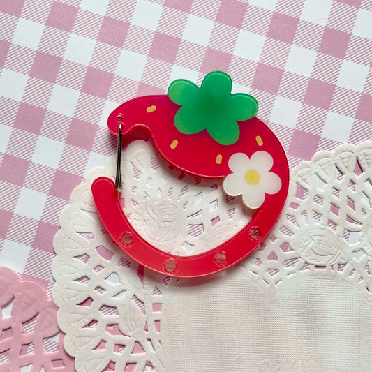 Strawberry Acrylic Carabiner image 0