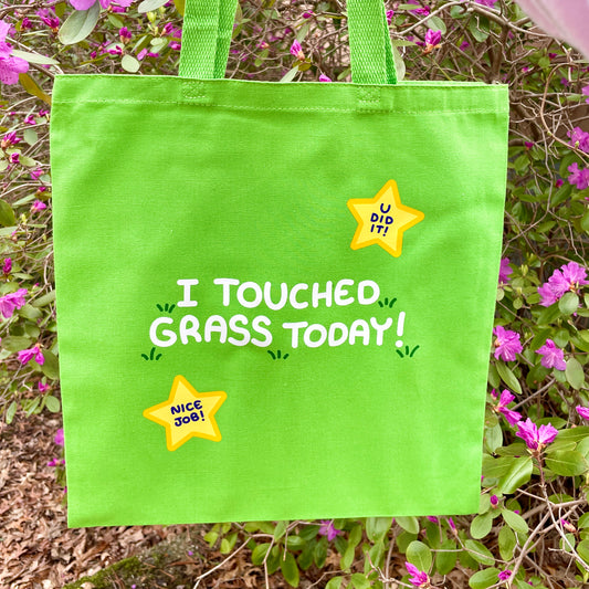 I Touched Grass Today Tote Bag image 0