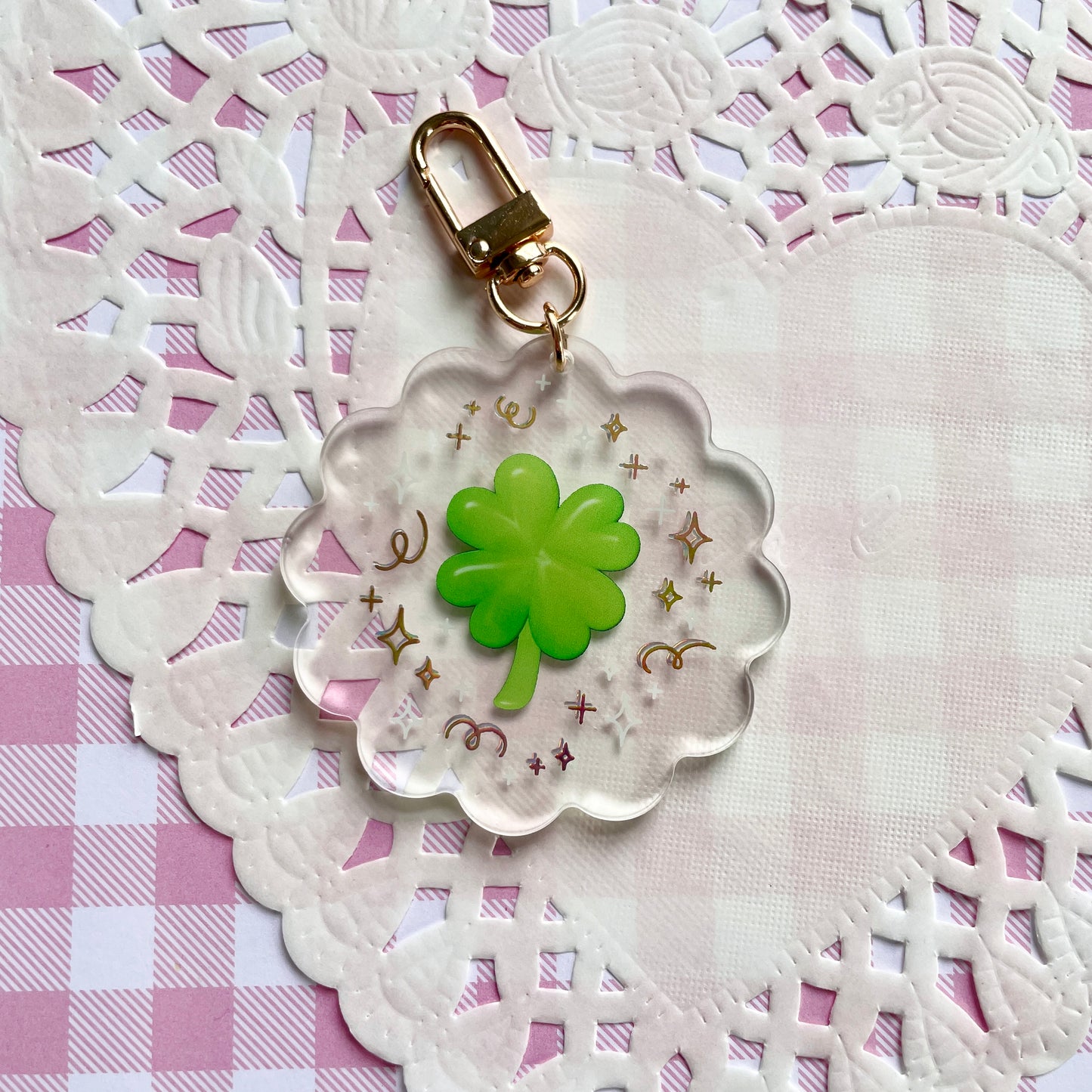 Lucky Clover Gold Foil Keychain image 8
