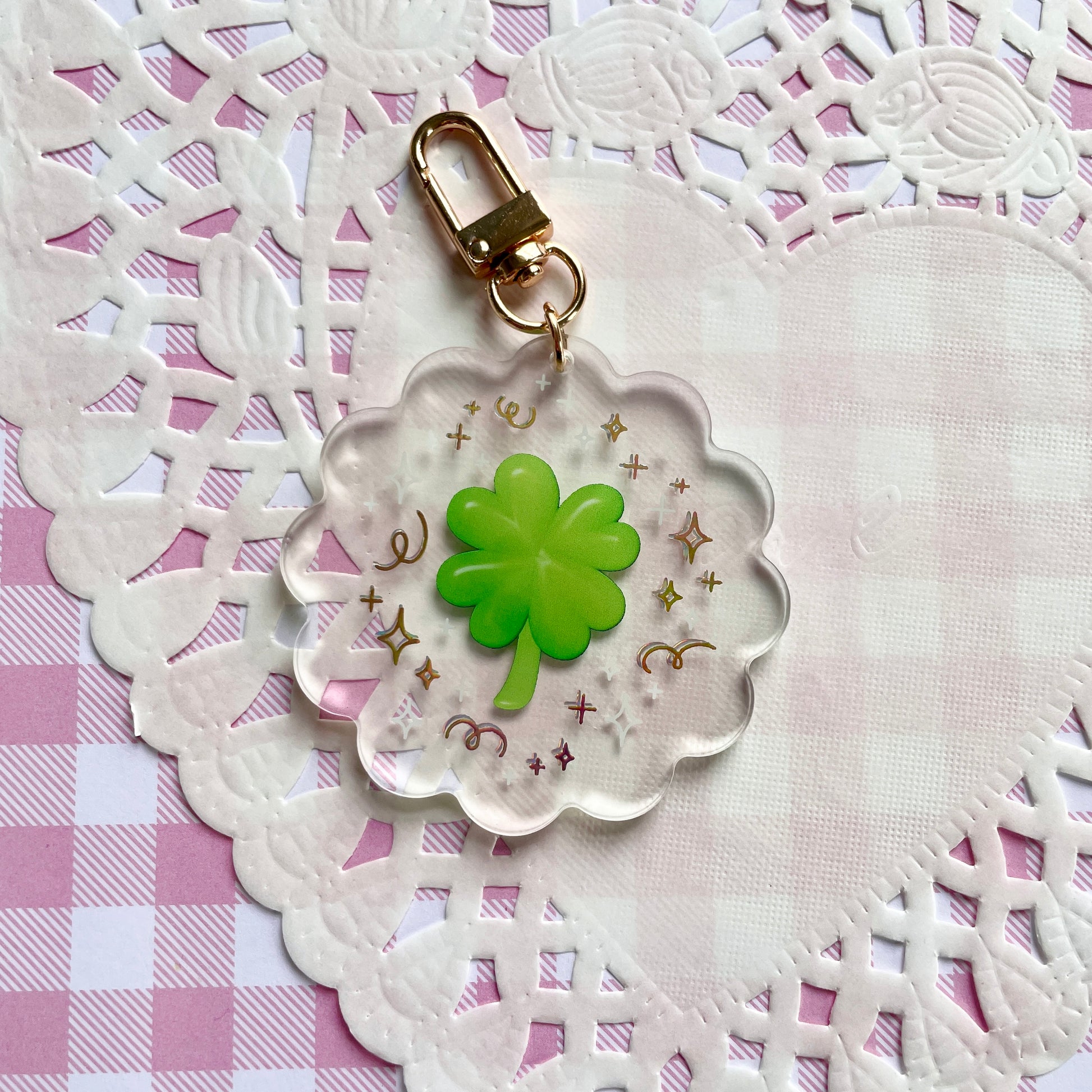 Lucky Clover Gold Foil Keychain image 8