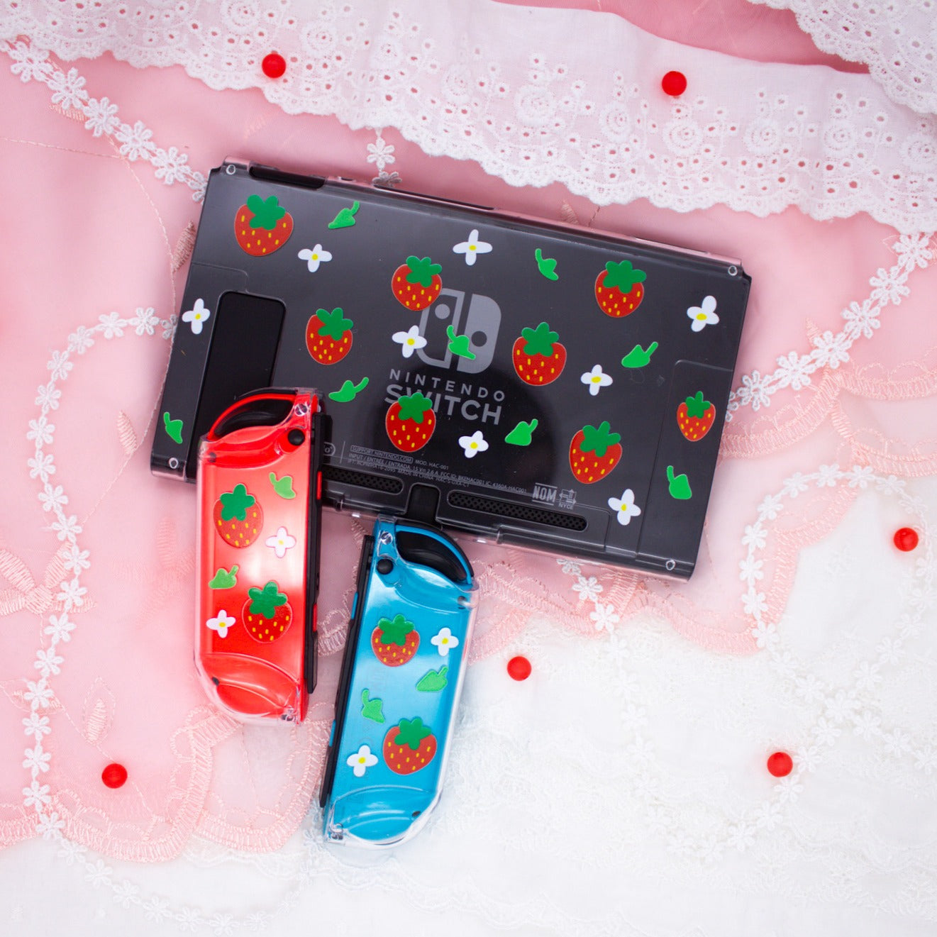 Strawberry Clear Nintendo Switch Case image 2
