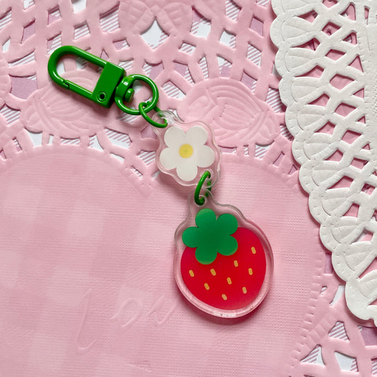 Red Strawberry Keychain image 0