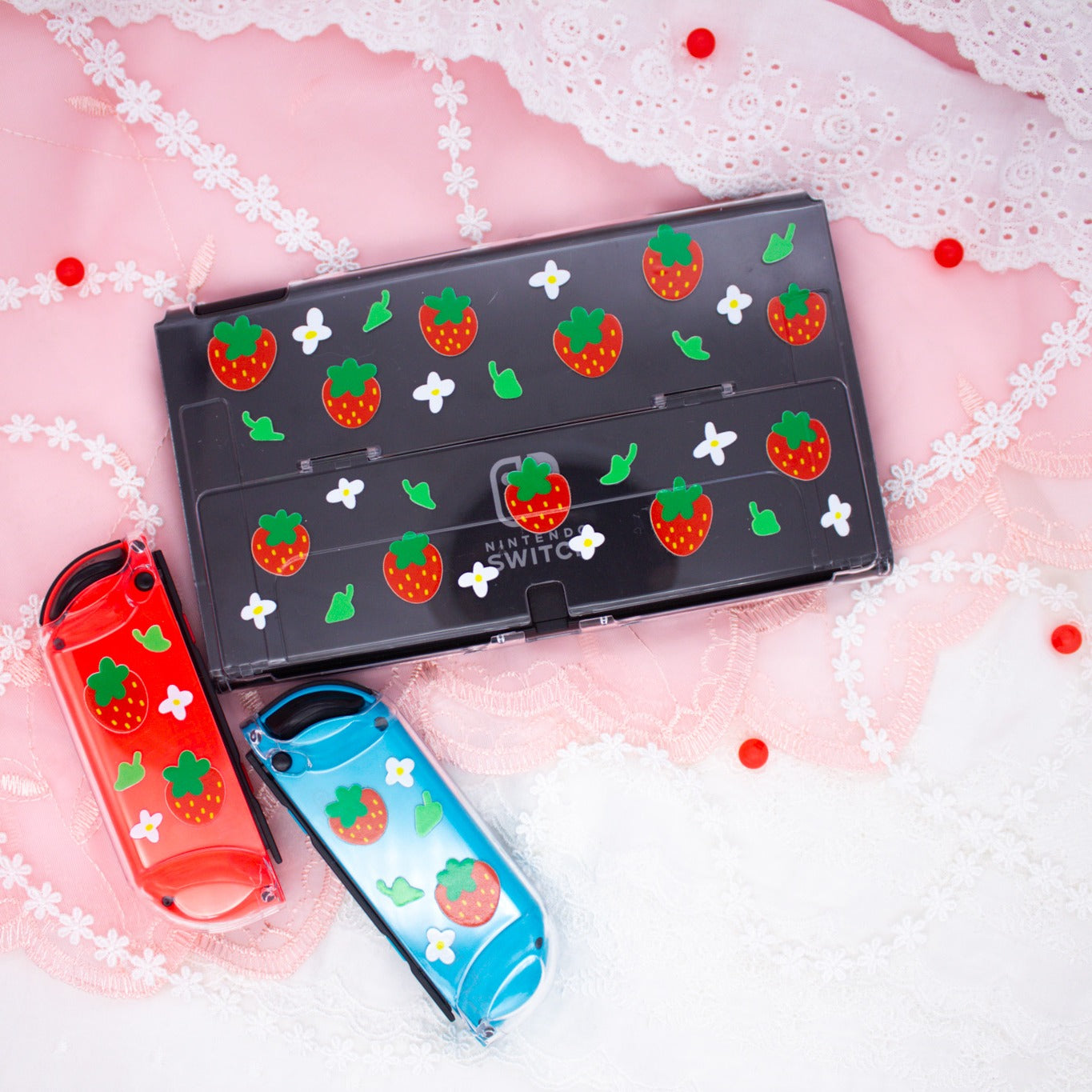 Strawberry Clear Nintendo Switch OLED Case image 2