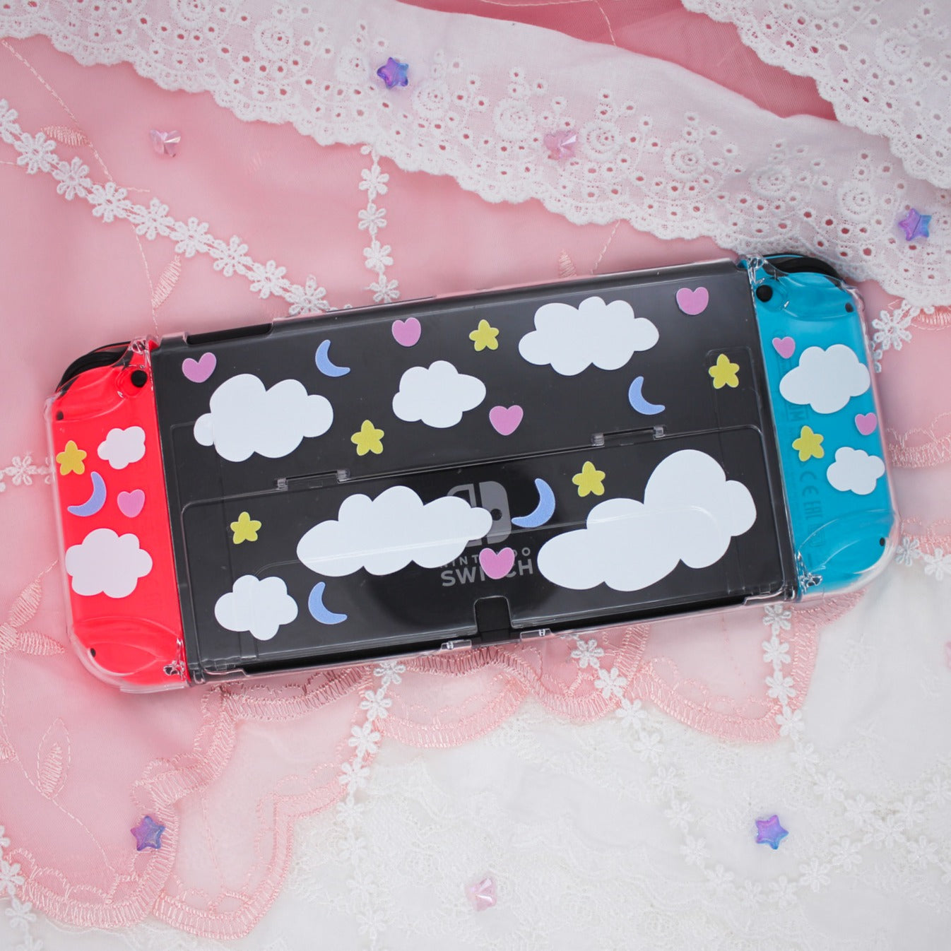 Dreamy Cloud Clear Nintendo Switch OLED Case image 1