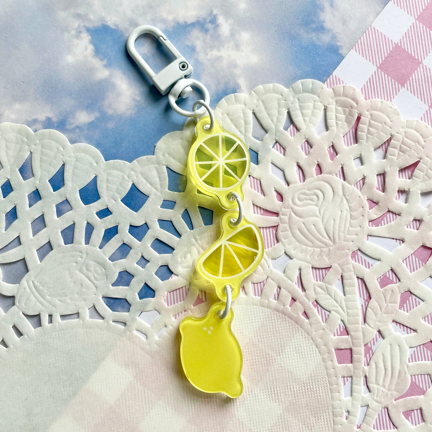 Translucent Lemon Linked Keychain image 1