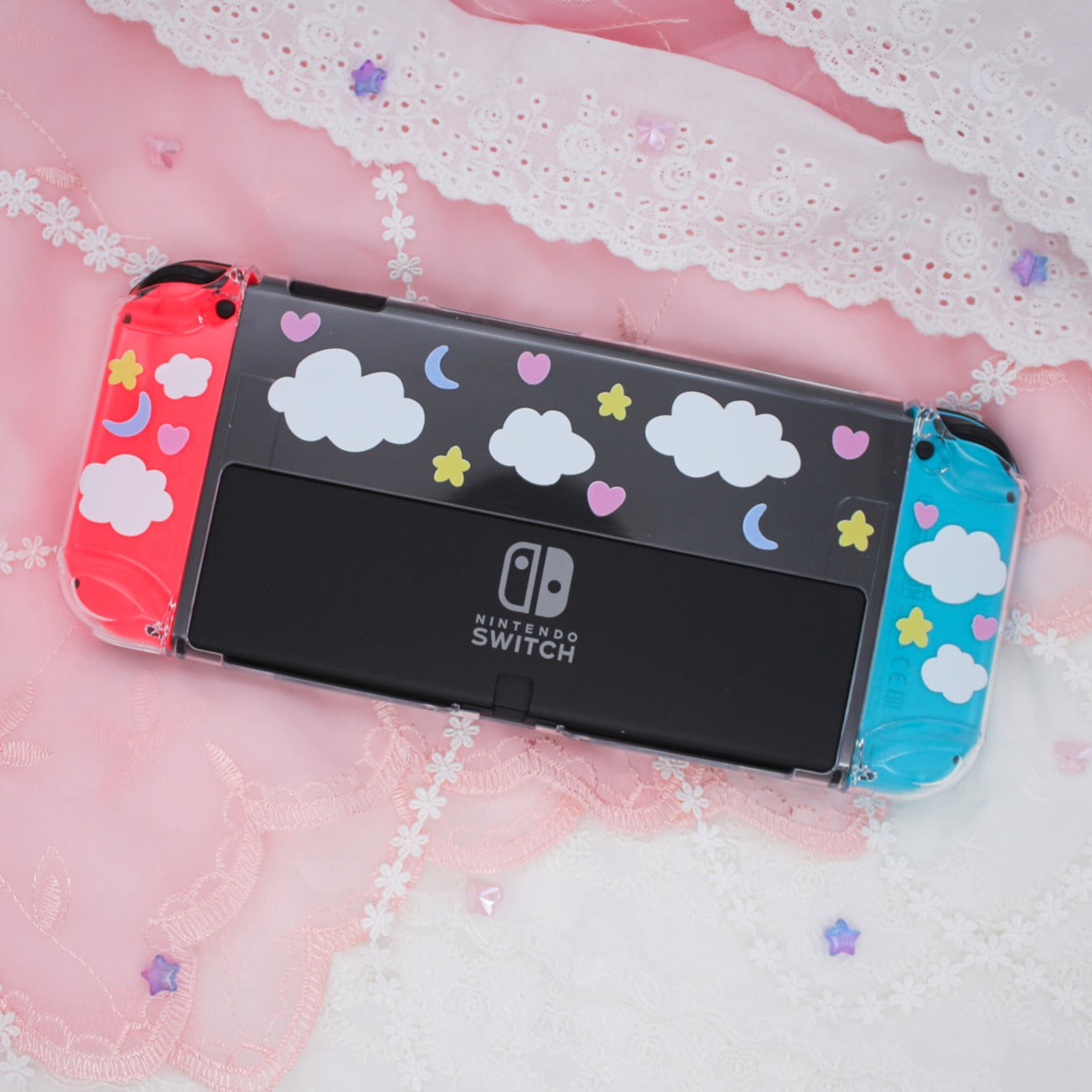 Dreamy Cloud Clear Nintendo Switch OLED Case image 5