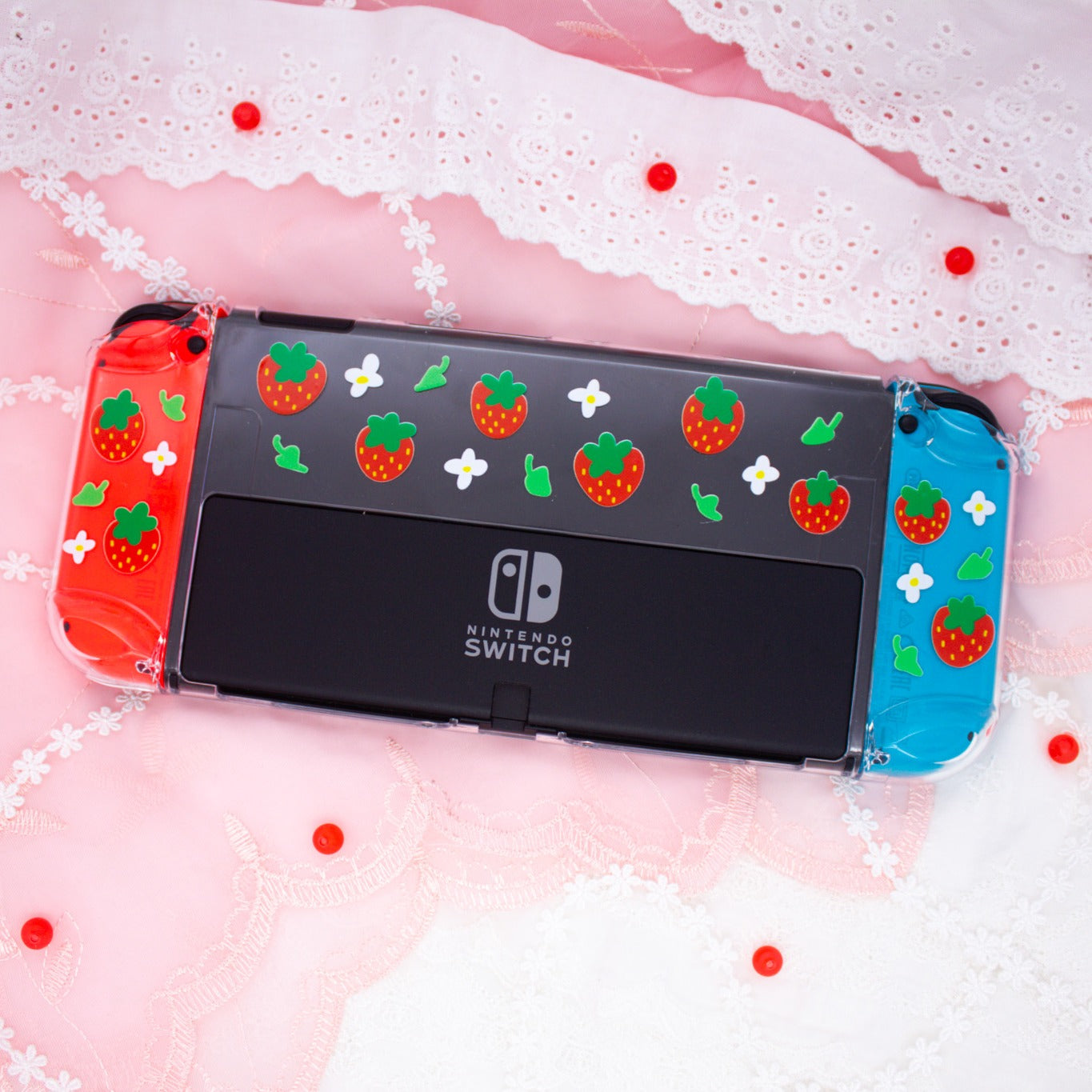 Strawberry Clear Nintendo Switch OLED Case image 3