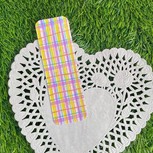 Green and Purple Summer Plaid Bookmark image 0
