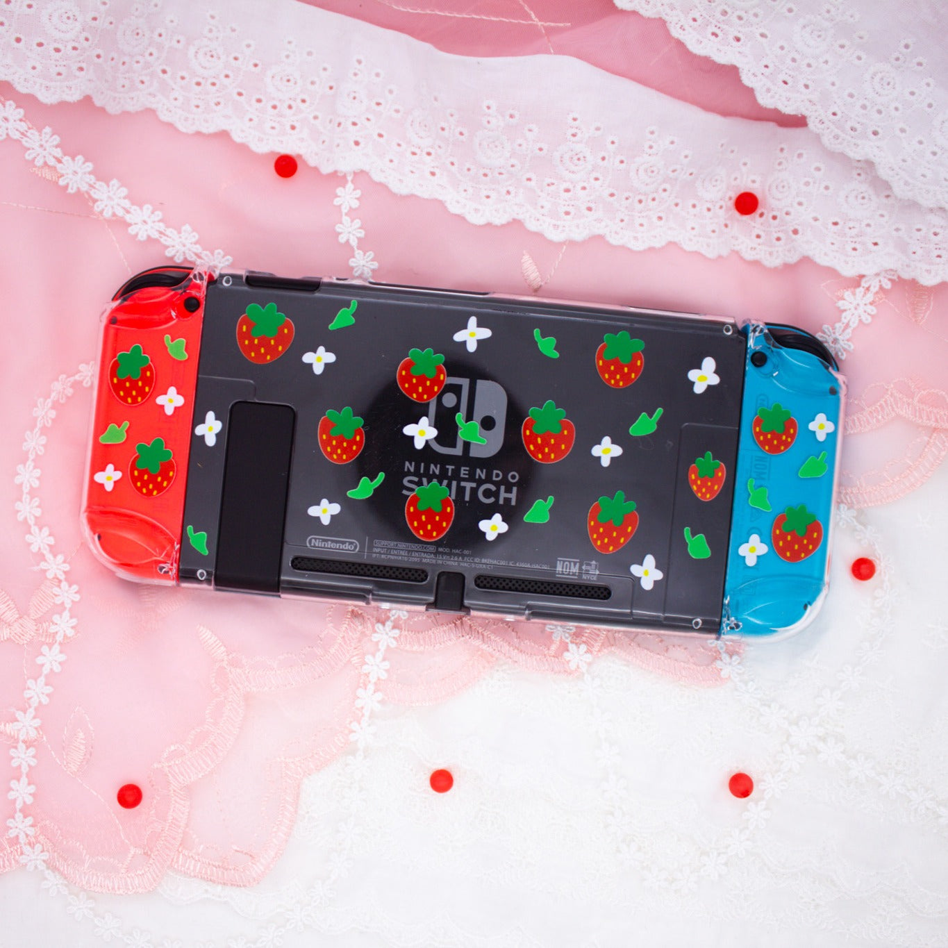 Strawberry Clear Nintendo Switch Case image 1