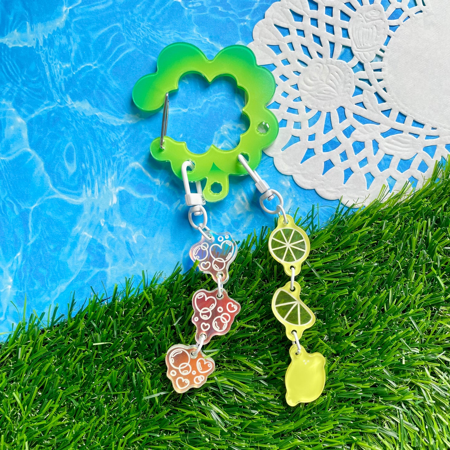 Heart Bubble Linked Keychain image 3