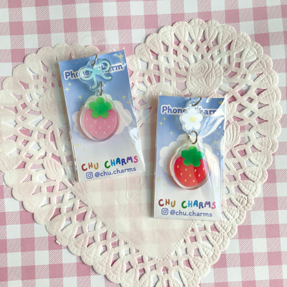 Red Strawberry Linked Phone Charm image 4
