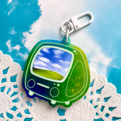 Frutiger Aero PC Liquid Glitter Keychain image 2