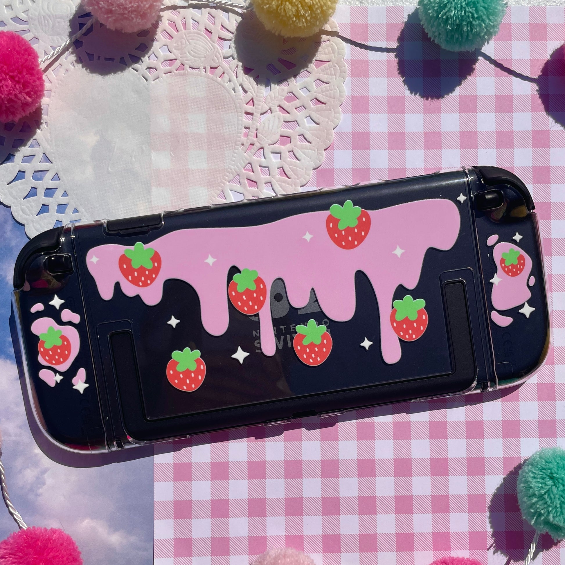 Strawberry Milk Clear Nintendo Switch 2 Case image 3