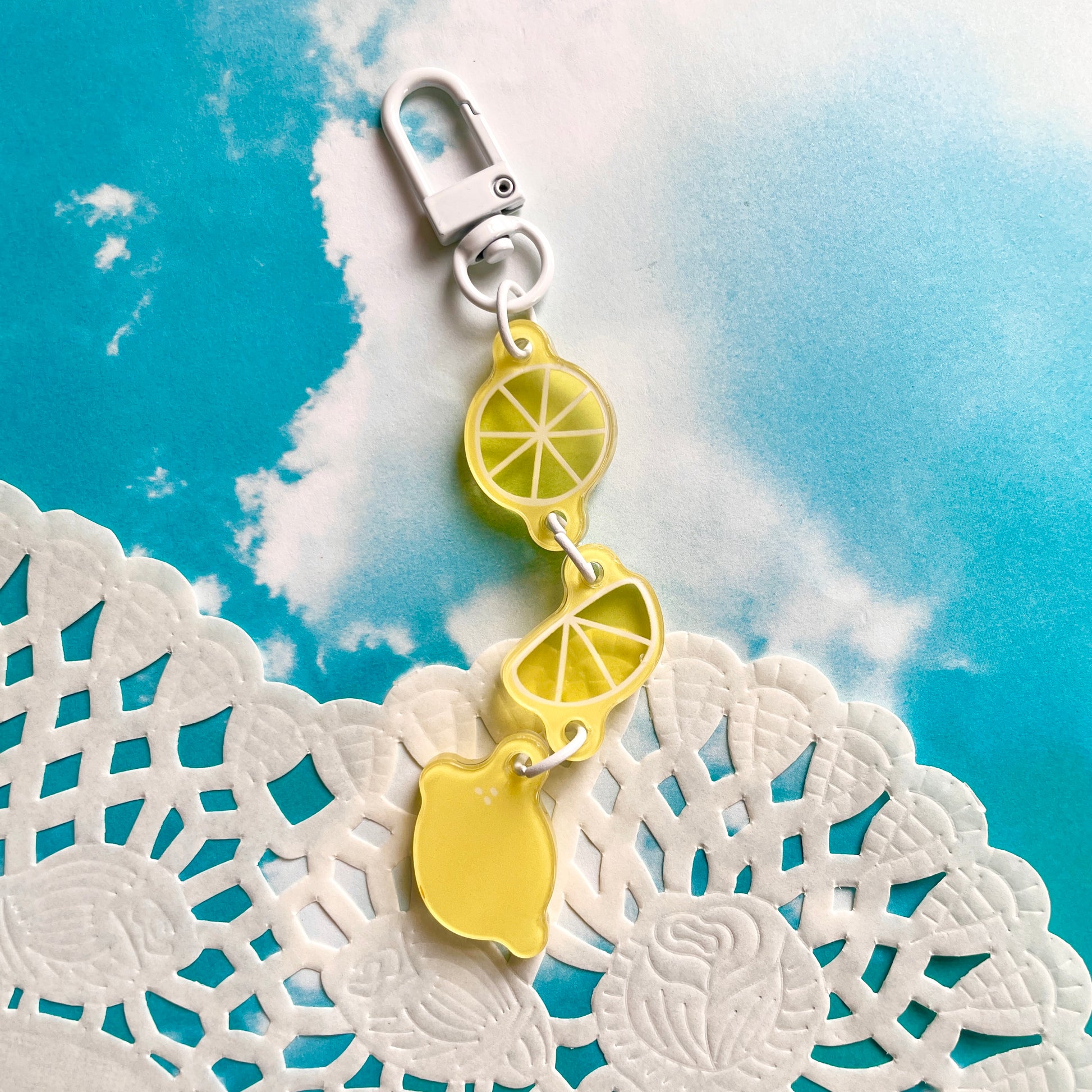 Translucent Lemon Linked Keychain image 0