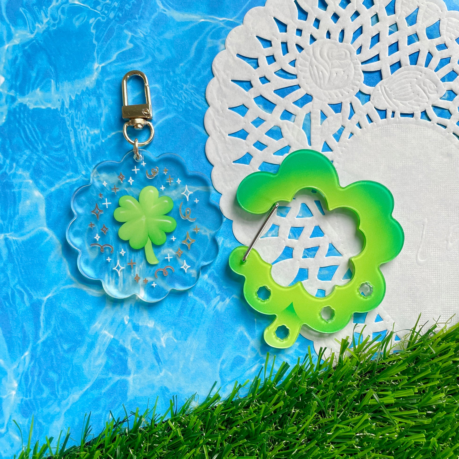 Lucky Clover Gold Foil Keychain image 2