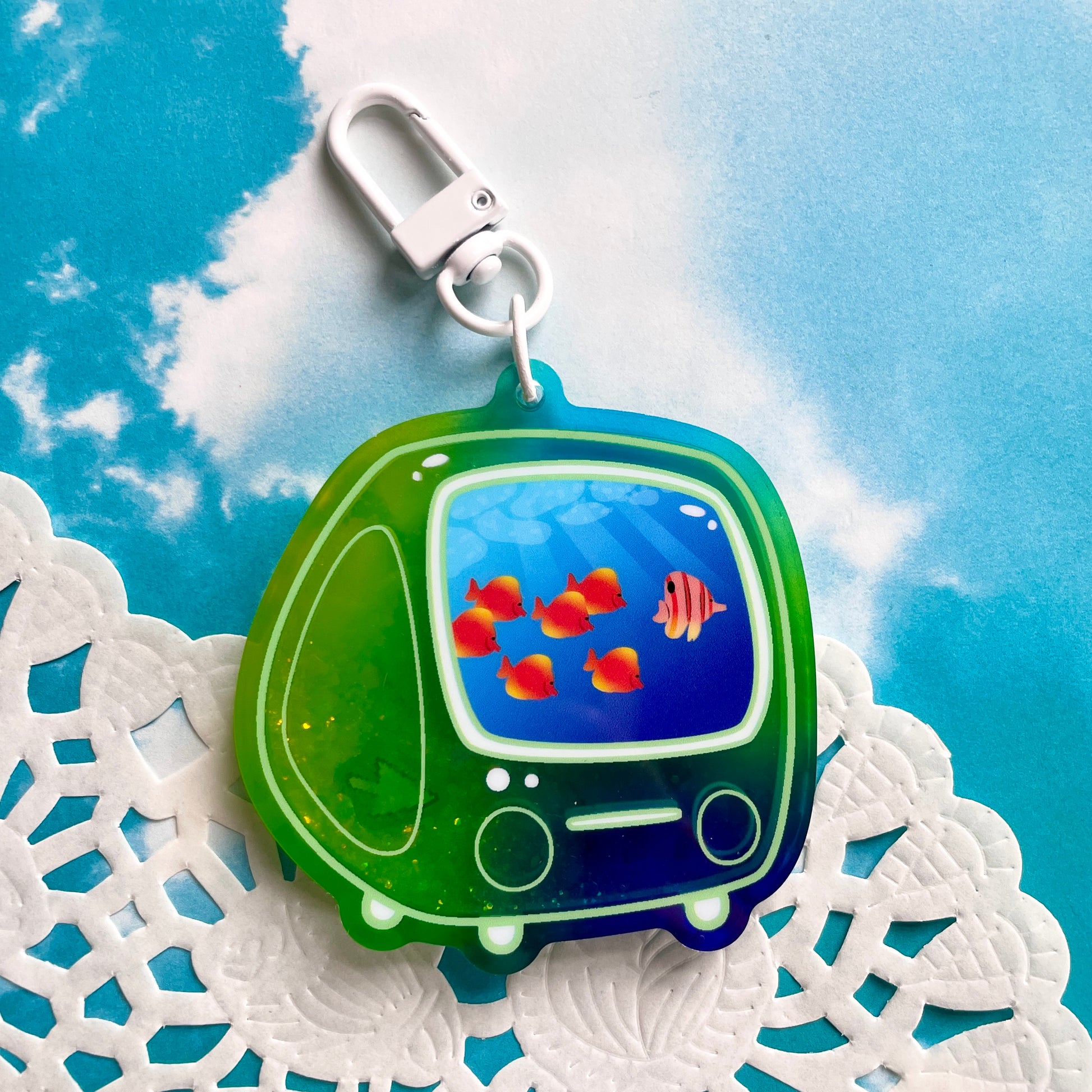 Frutiger Aero PC Liquid Glitter Keychain image 5