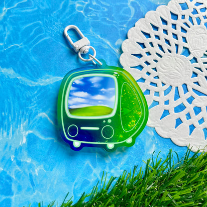 Frutiger Aero PC Liquid Glitter Keychain image 0