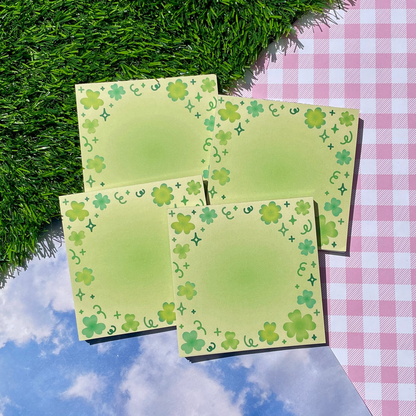 Lucky Clover Square Memo Pad