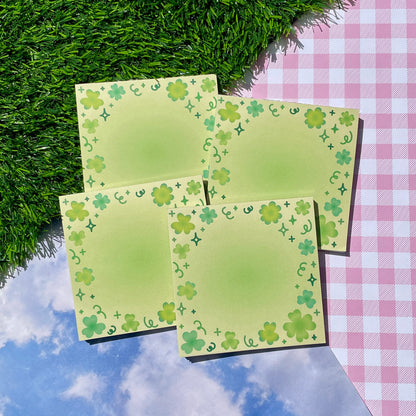 Lucky Clover Square Memo Pad
