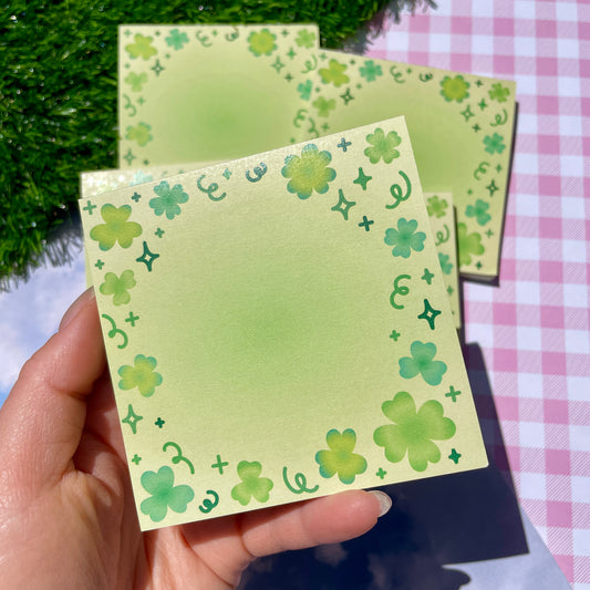 Lucky Clover Square Memo Pad