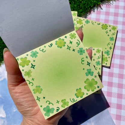 Lucky Clover Square Memo Pad