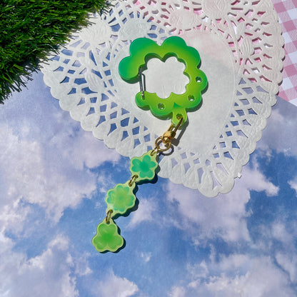 Lucky Clover Acrylic Carabiner