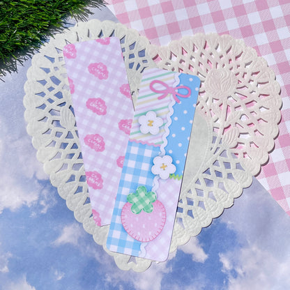 Pink Strawberry Quilt Bookmark