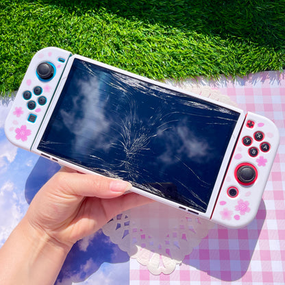 Sakura White Nintendo Switch OLED Case