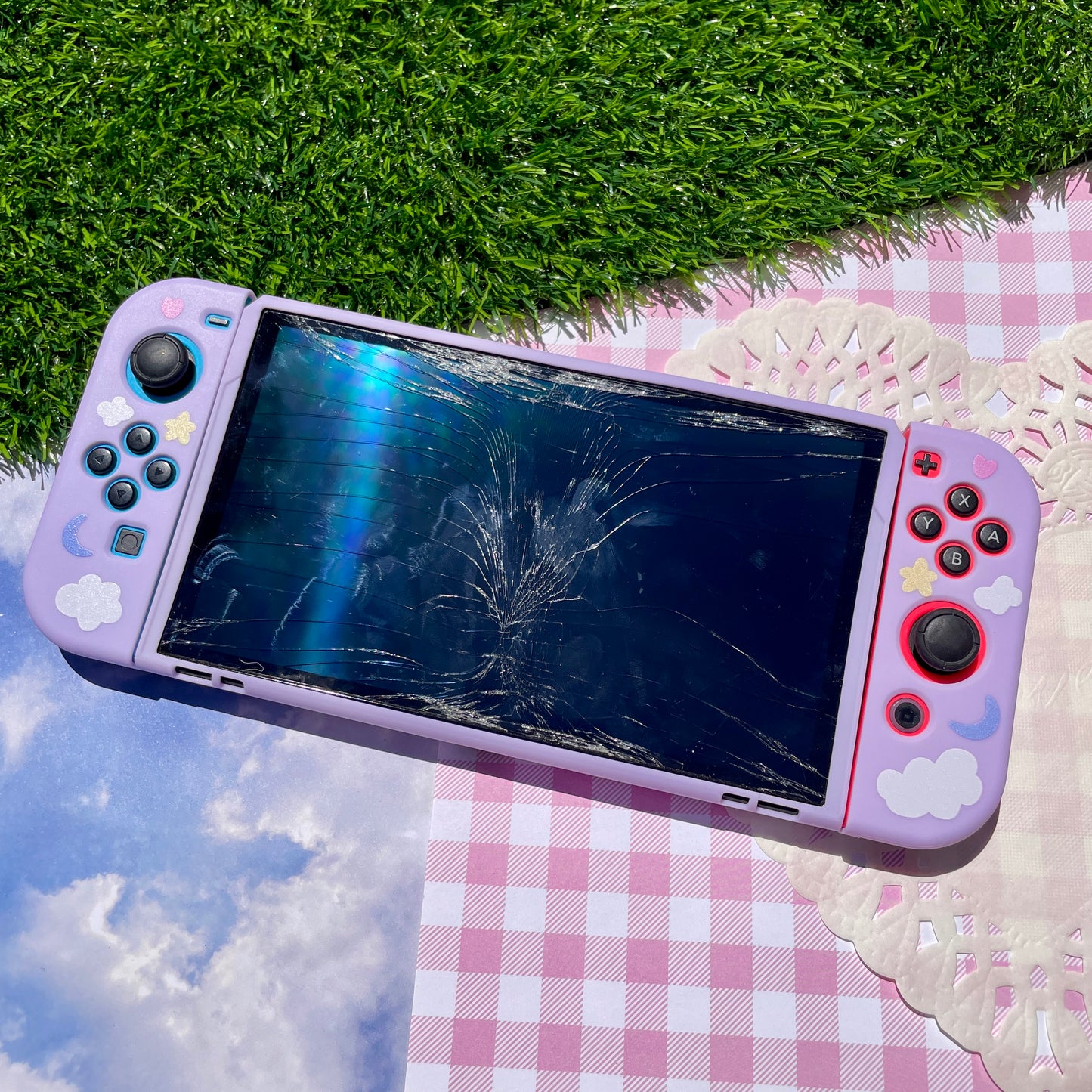 Purple Dreamy Cloud Nintendo Switch OLED Case