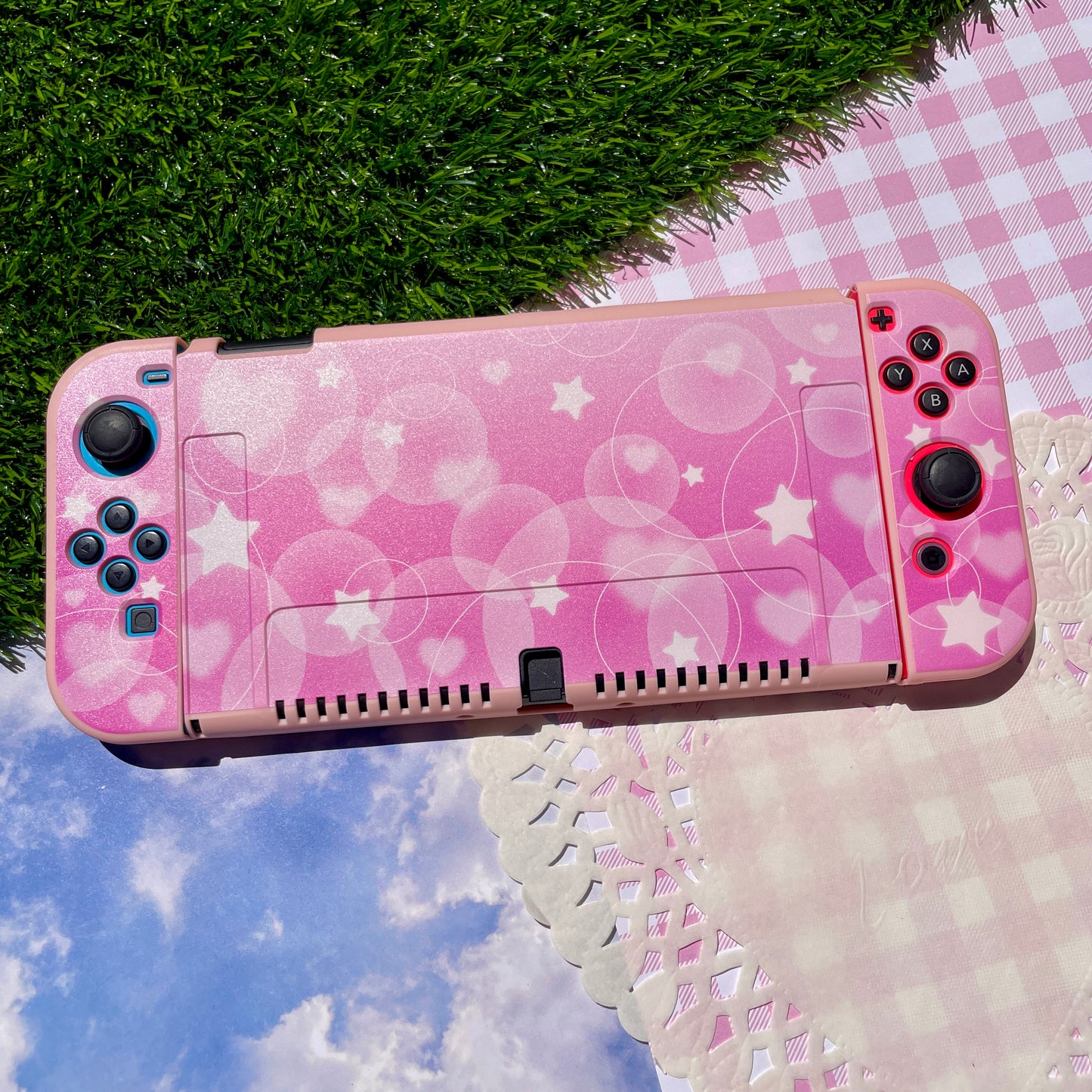 Pink Bubble Nintendo Switch OLED Case