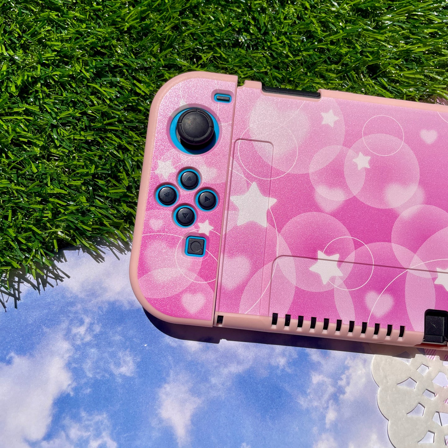 Pink Bubble Nintendo Switch OLED Case