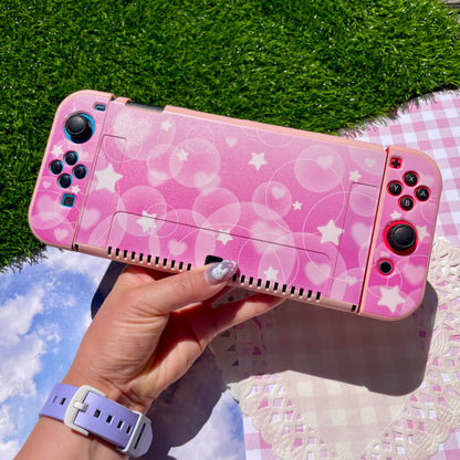 Pink Bubble Nintendo Switch OLED Case