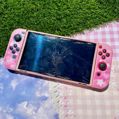 Pink Bubble Nintendo Switch OLED Case